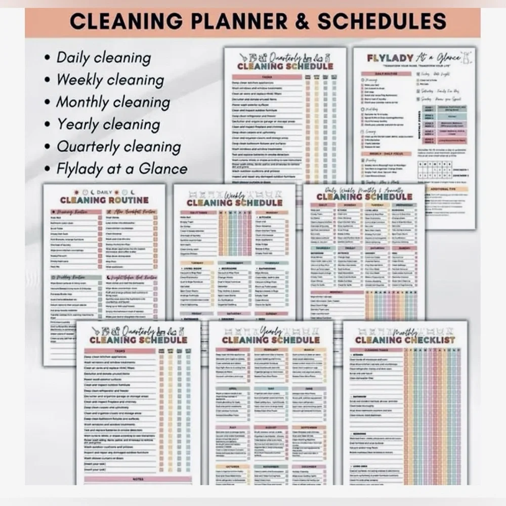 ADHD HOUSEHOLD CLEANING/ORGANIZATION CHECKLIST WORKBOOK - 36 pages